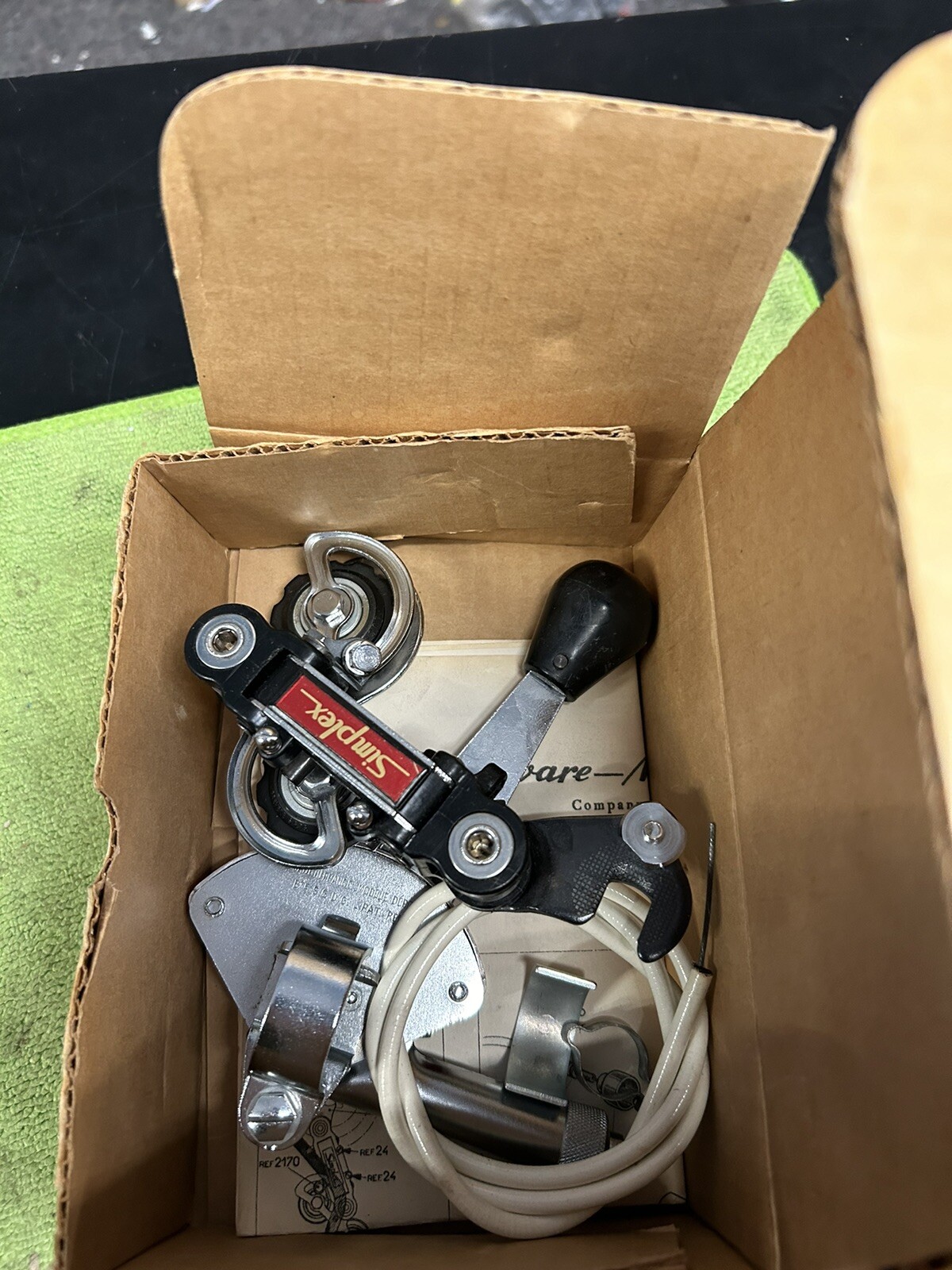 RARE VINTAGE SIMPLEX 5 SPEED STICK SHIFT LEVER RED MUSCLE BIKE IN BOX
