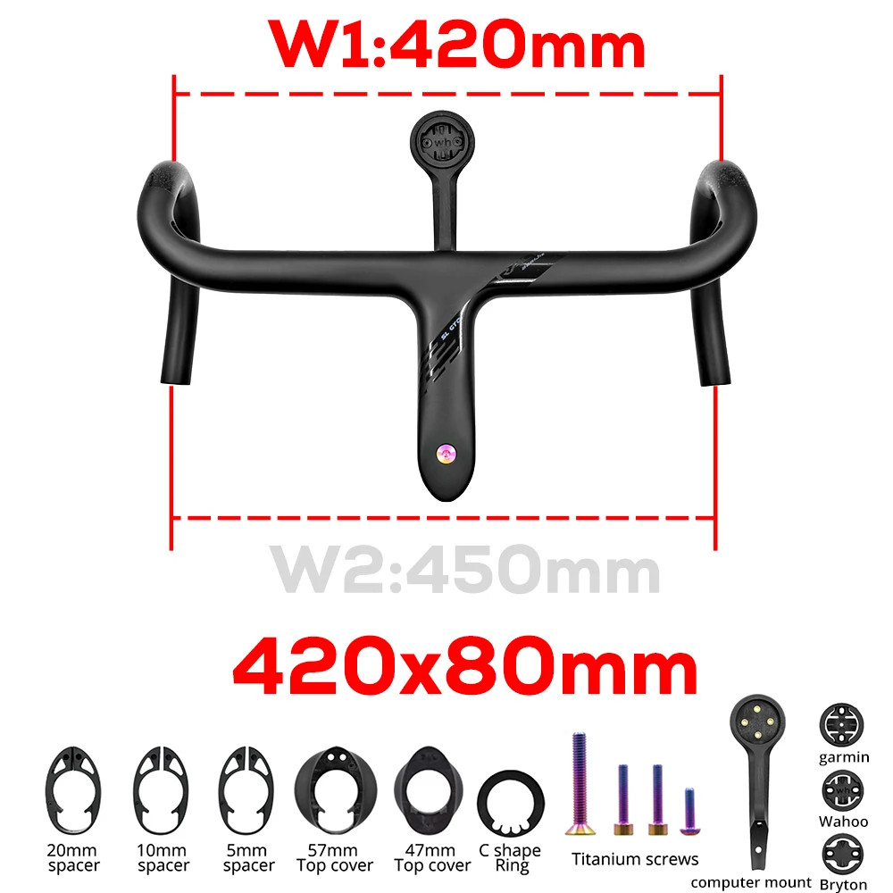 -10 Degree Carbon Road Bike Cockpit Internal Cable Integrated Bicycle Handlebar