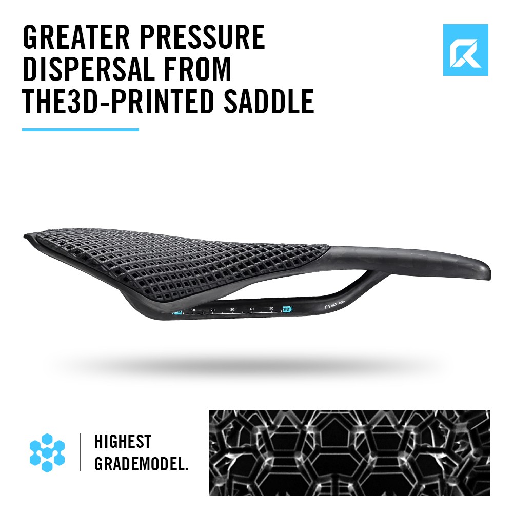 RYET Ultralight Carbon Bike Saddle 240x143mm 3D Printed Rail for Road MTB Gravel