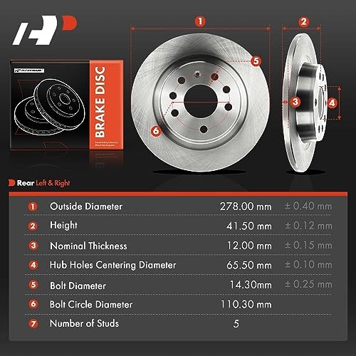 10.94″ (278mm) Rear Solid Disc Brake Rotors for Saab – Compatible with Select