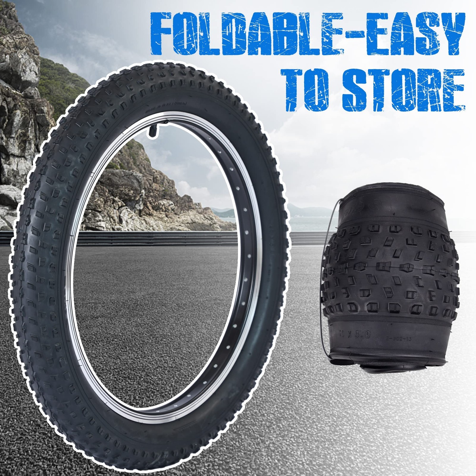 Fat Bike Tire 20″x3″ Compatible Replacement Bicycle Tire for Mountain Snow an…