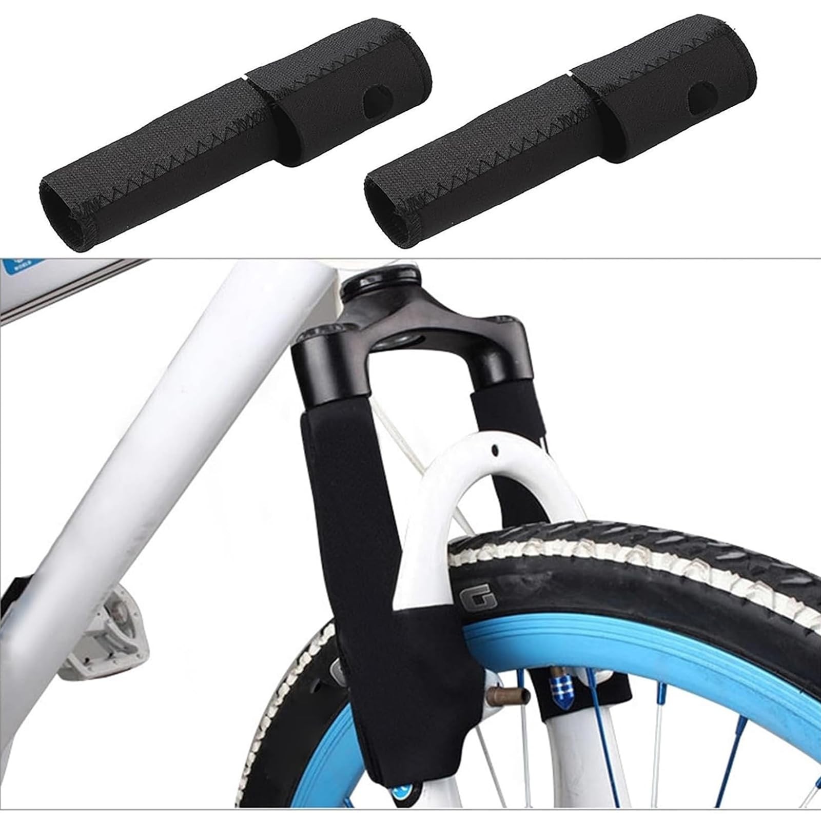 Fyazgop 1 Pair Mountain Bike Front Fork As shown in Figure 2, Black