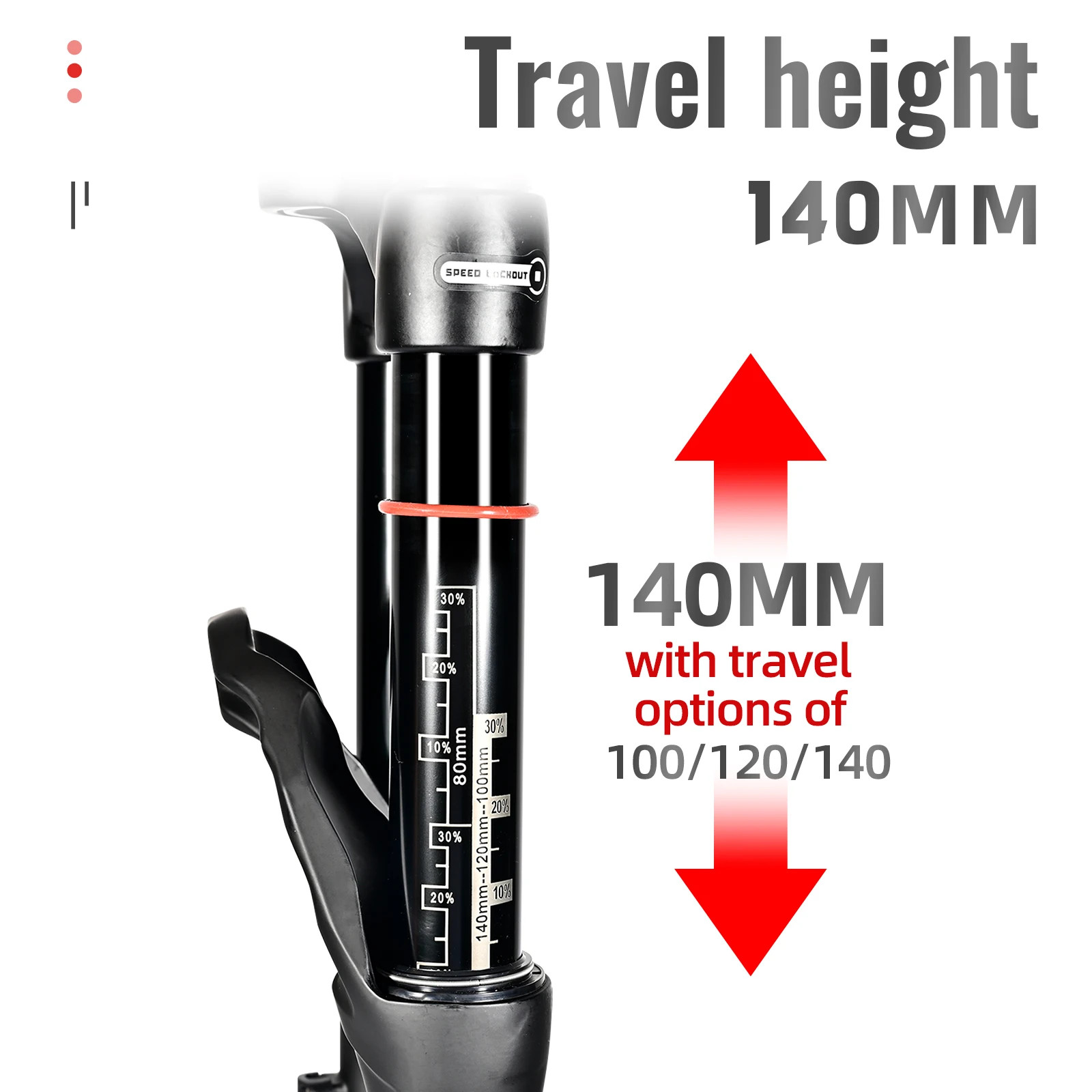 Youth Kids’ Mountain Bike Suspension Fork 20 24er 100-140mm Travel Oil Gas Fork