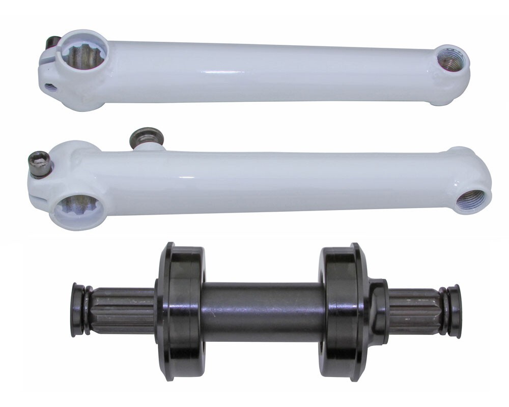 WHITE BMX 175 CRANKS 19MM 8t SEALED BOTTOM BRACKET VINTAGE SCHWINN CRUISER BIKES