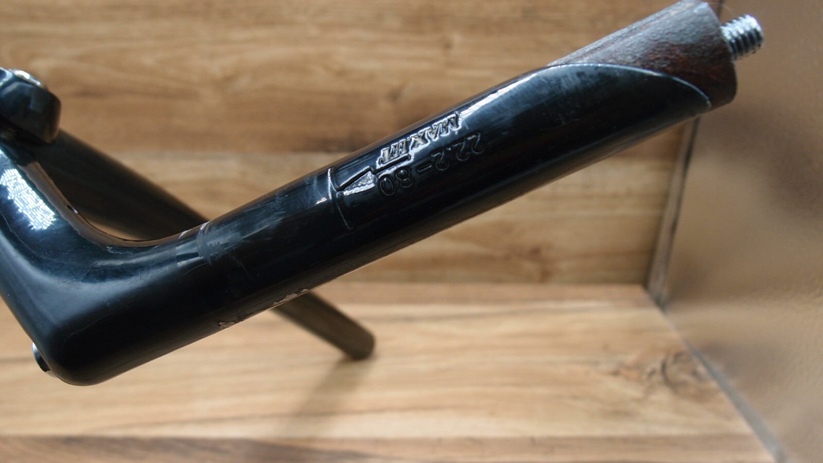 1991 MTB steel CRMO alloy flat handlebar Hi-Ten by nL + quill stem nL 22.2 mm