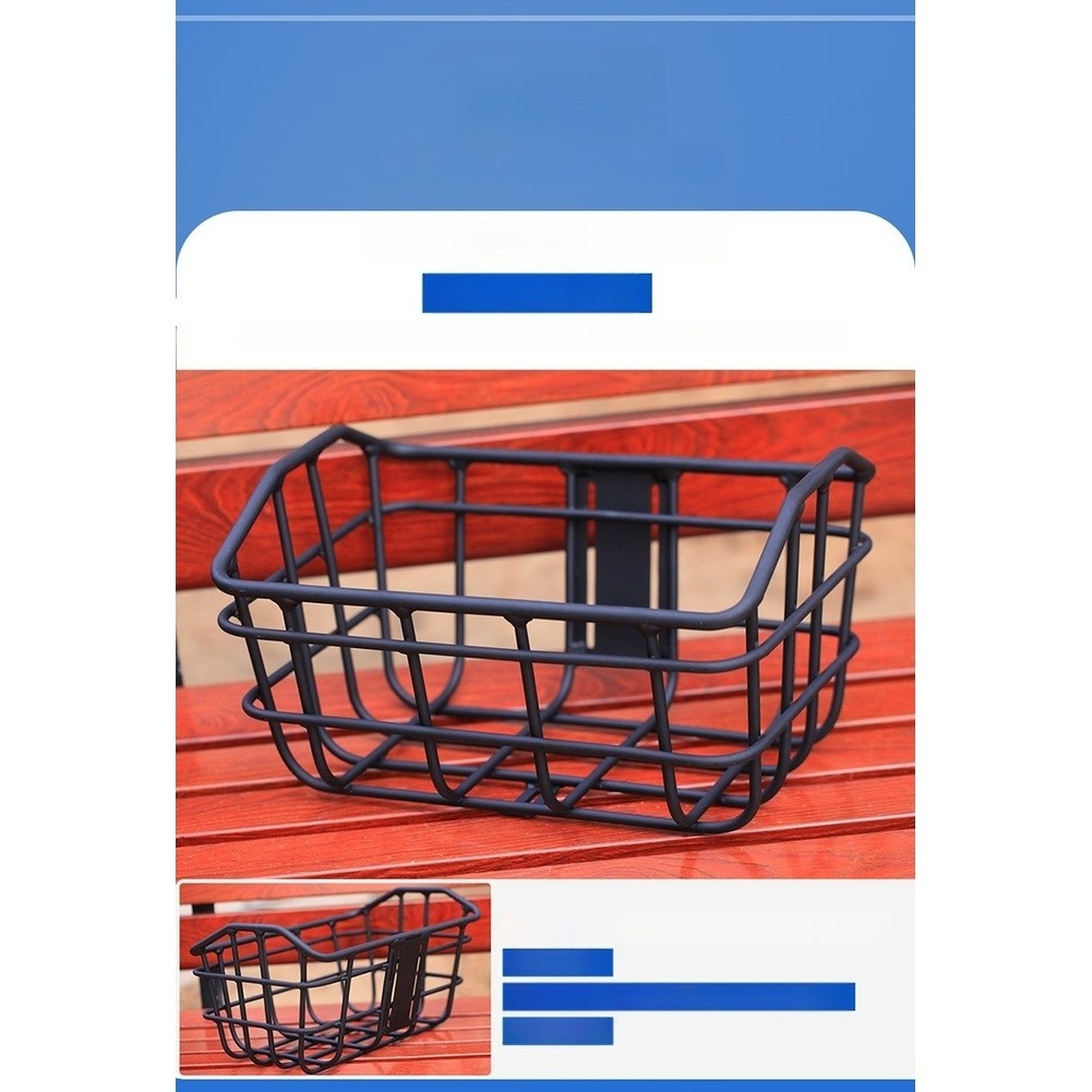 Front Mount Aluminum Bike Basket Compatible with Most Handlebars 20.5cm Deep