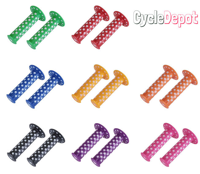 NEW! Bicycle Grips Color & White Star Beach Cruiser BMX Old School ALL COLORS