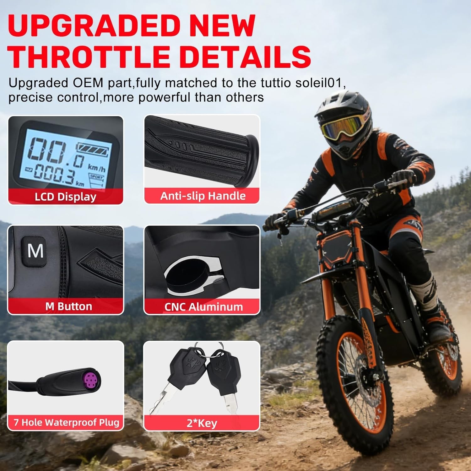 Modern Throttle with LCD Display for Tuttio Soleil01 – Enhanced Safety & Control