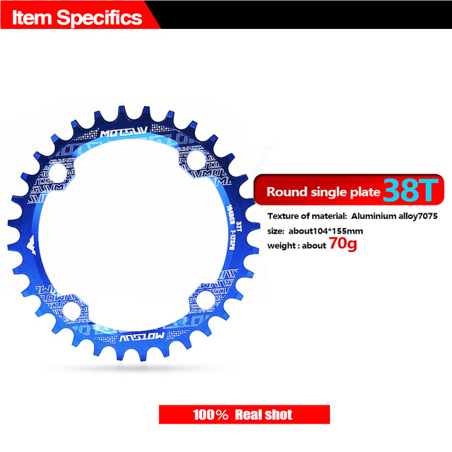 MOTSUV 104BCD Round Narrow Wide Chainring MTB Bike 32T 34T 36T 38T Crankset