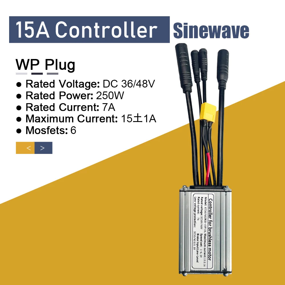 E-bike Squarewave/Sinewave Controller 36V/48V 15A-50A with Light Function