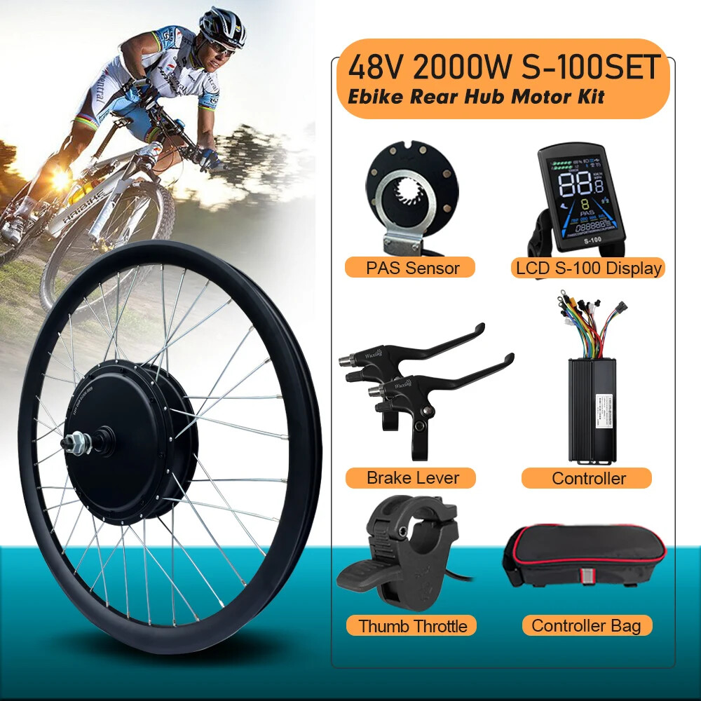 MTB Ebike Conversion Kit 48V 2000W 3.0Tyre Brushless Rear Rotate Hub Motor Wheel