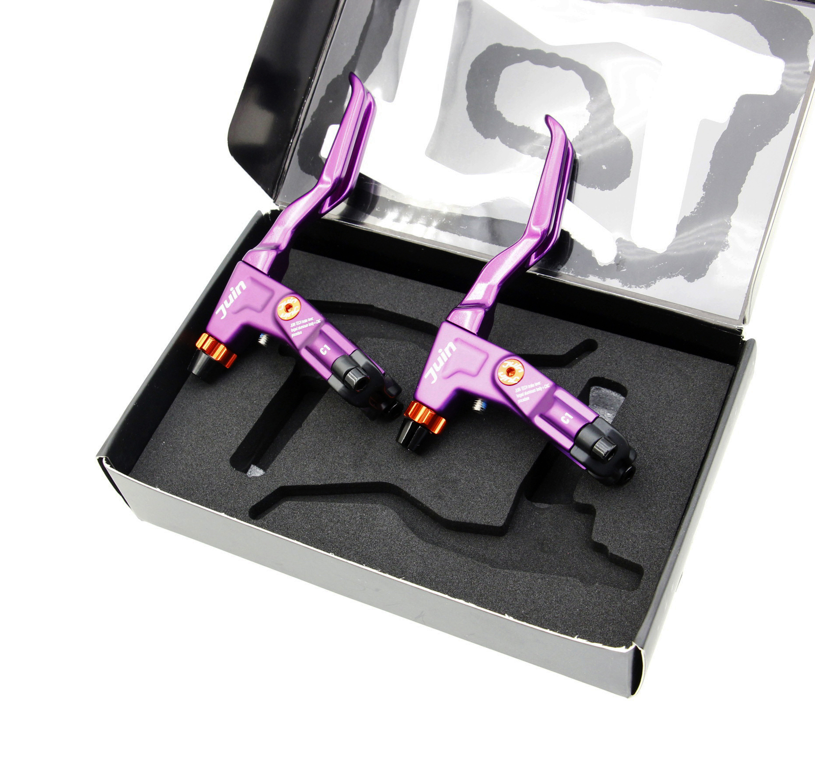 Juin Tech C1 eBike City Folding Biking Cable-Actuated Brake Lever Set Purple