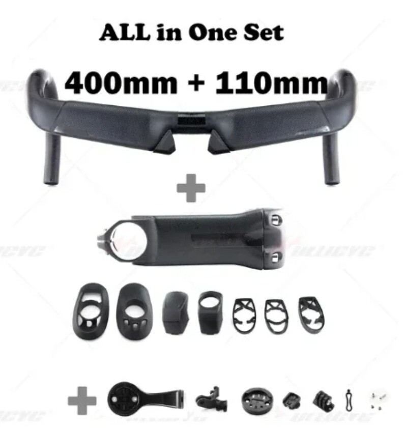 Carbon Aerofly Integrated Handlebars Matte 31.8*400/420/440mm Bicycle Accessorie