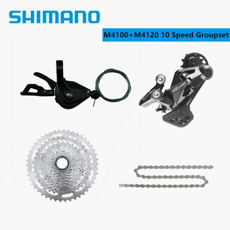 Shimano Deore 10S Groupset M4100 M4120 Group Kits Cassette Chain 4pcs/Set