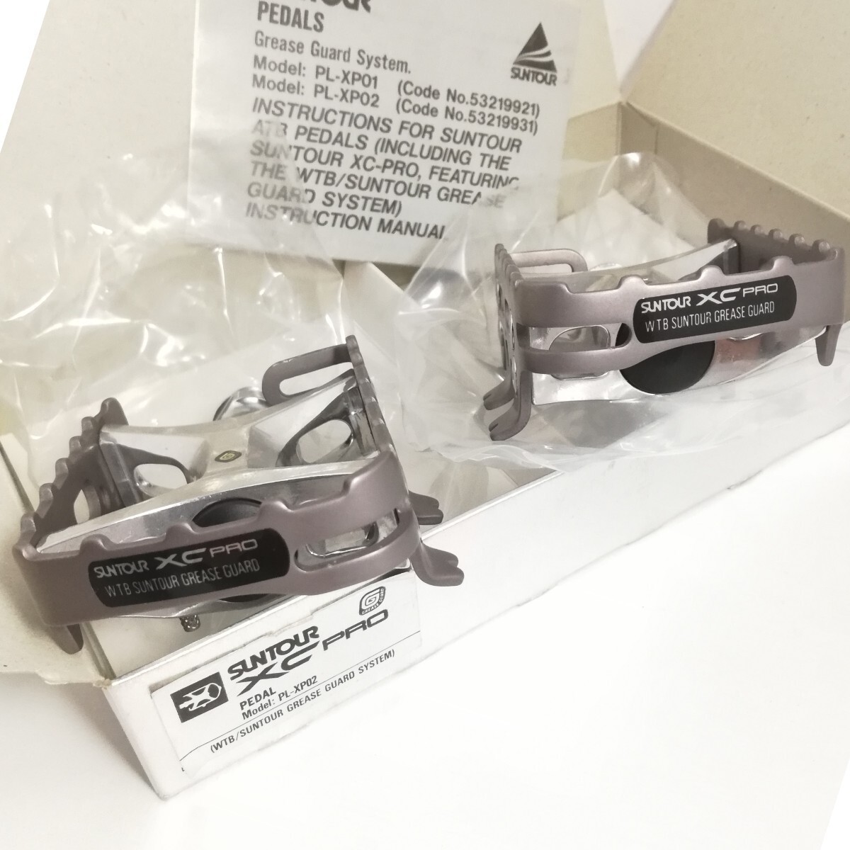 NOS SUNTOUR XC PRO PEDALS PL-XP02 GREASE GUARD SEALED BEARING VINTAGE MTB BMX