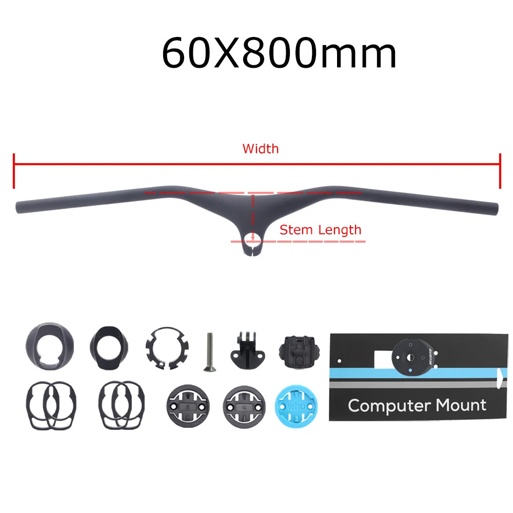 Carbon Fiber XC MTB Integrated Handlebar Full Internal Cable -17 Degree
