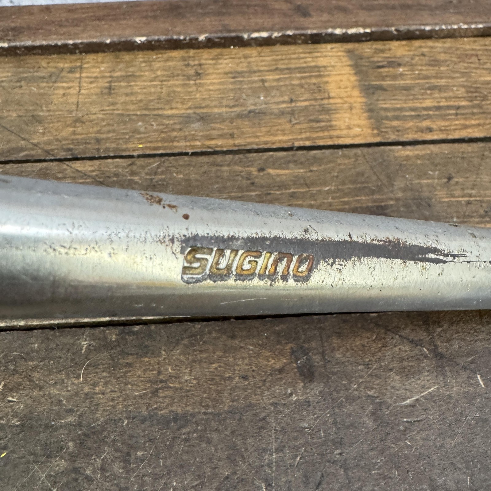 Vintage Sugino 84 BMX Crankset 165mm One Piece 1984 Old School Steel 1980s