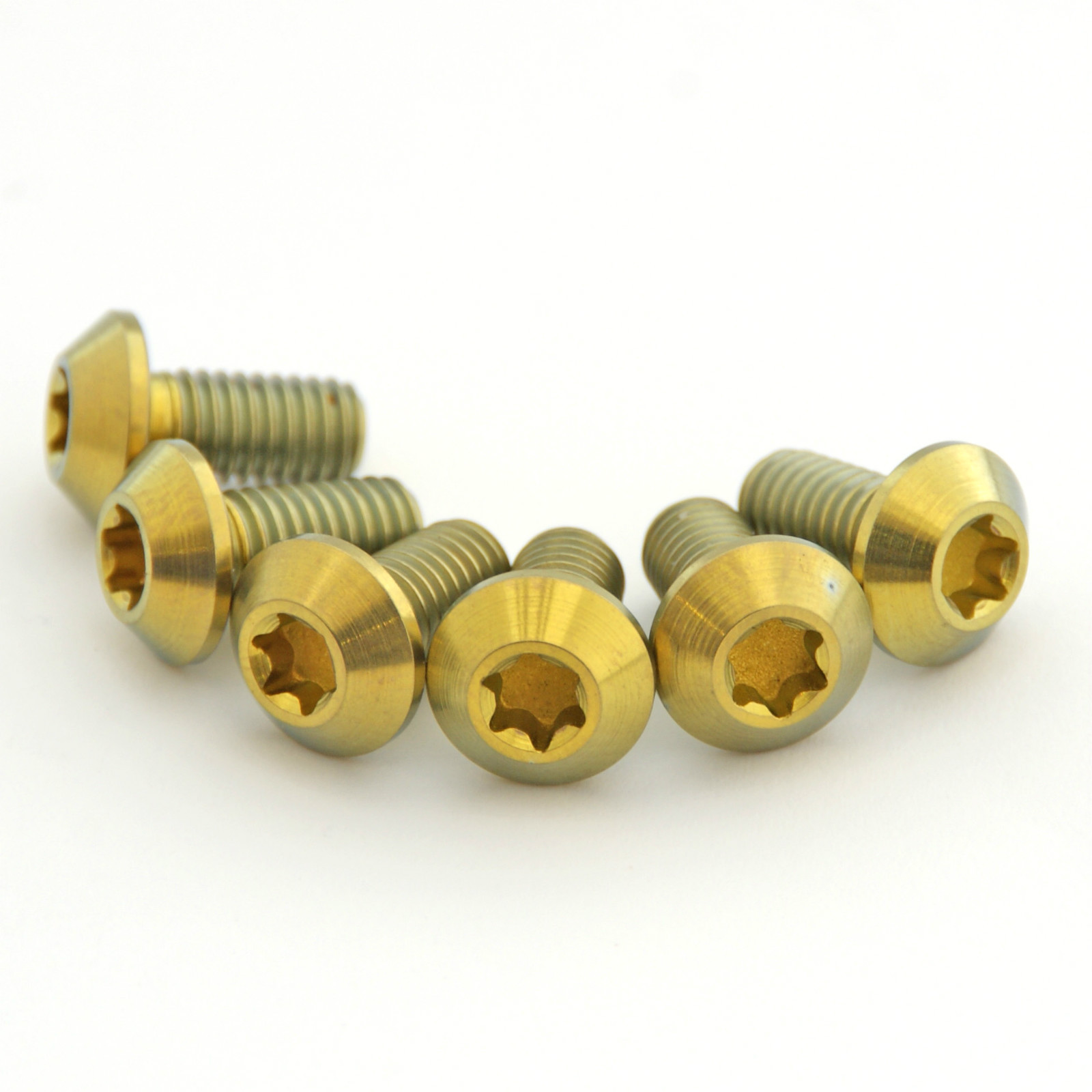 GOLD Titanium brake rotor bolts, Grade 5 Aerospace alloy, T25 torx drive M5x10mm