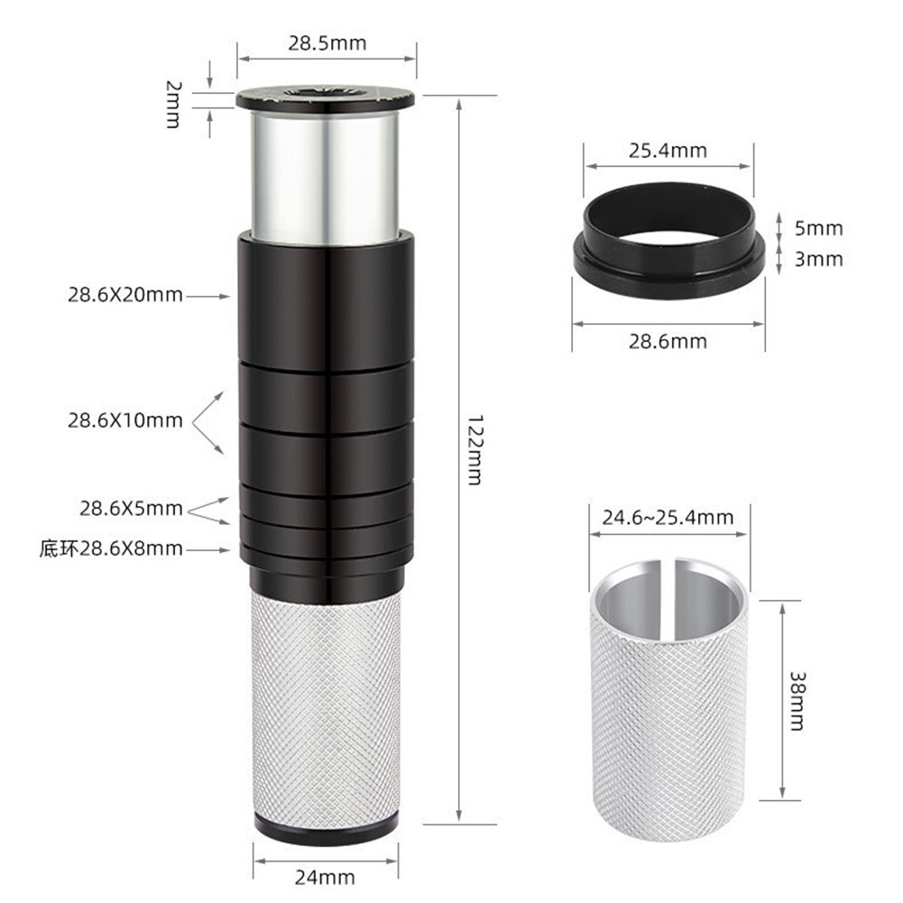 Quality Stem Extender Accessories Adapter Aluminum Alloy Bicycle Black