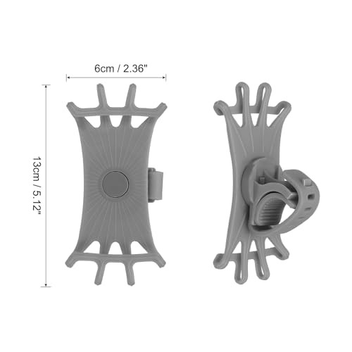 Gray 360° Silicone Motorcycle Phone Holder – 360° Rotation for 3″