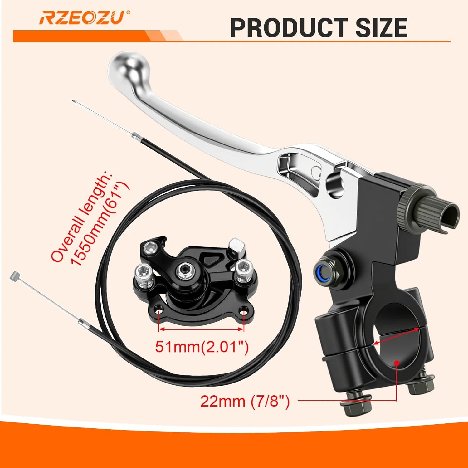 Mini Bike Brake Lever Caliper Kit Replacement for Coleman CT100U | Disc Brake Ki