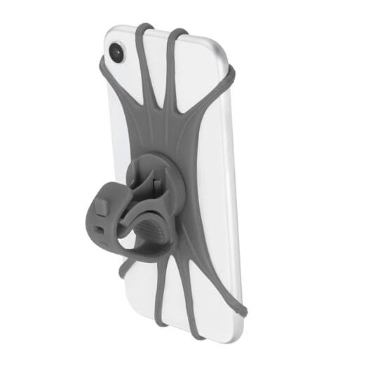 Gray 360° Silicone Motorcycle Phone Holder – 360° Rotation for 3″