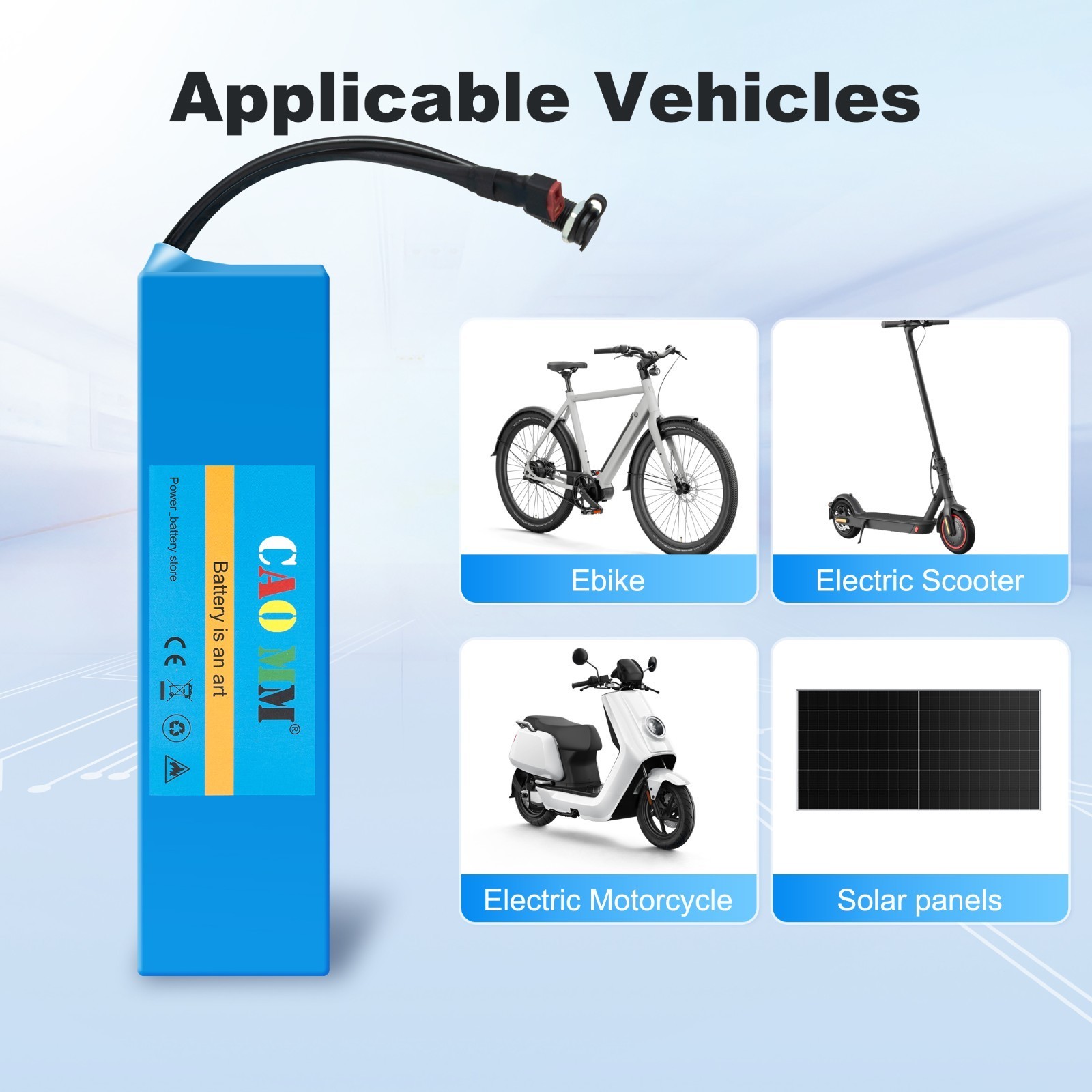 48V 8AH Ebike Lithium Battery for Electric Bicycle 100W-750W Motors W/ 30A BMS