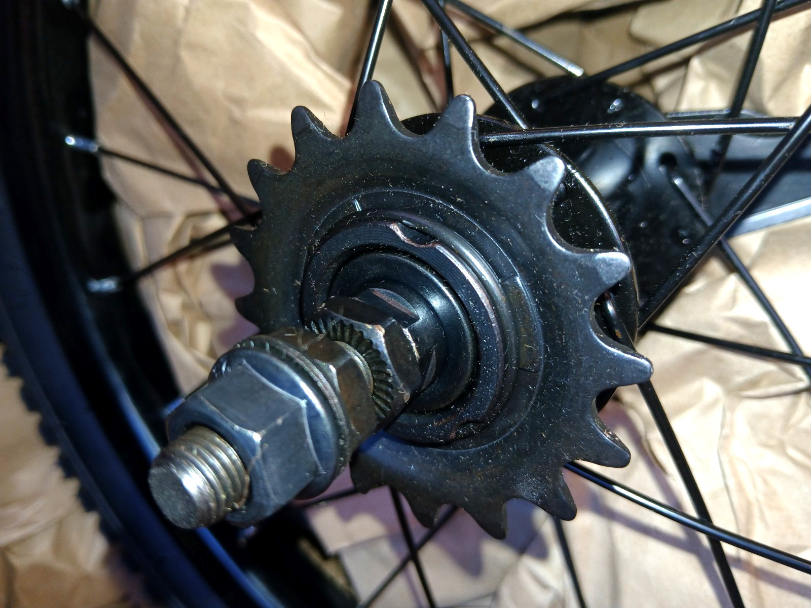 16″ Rear Bicycle Wheel Assembly 16×2.125 57-305 Coaster Brake Hub 16T Sprocket B