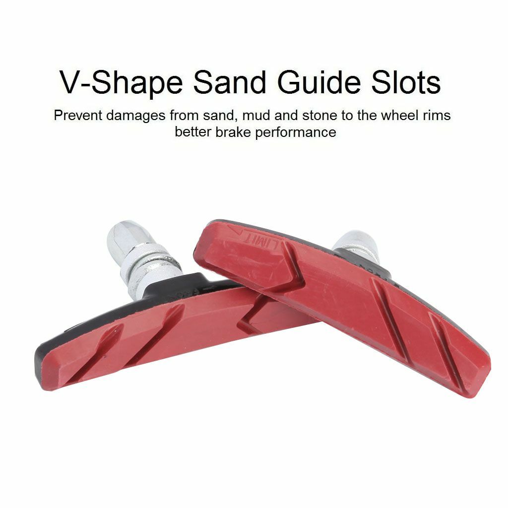 70mm V-Brake Pads Shoes 1/2 Pairs for Mountain Road Bicycle, 3 Colors