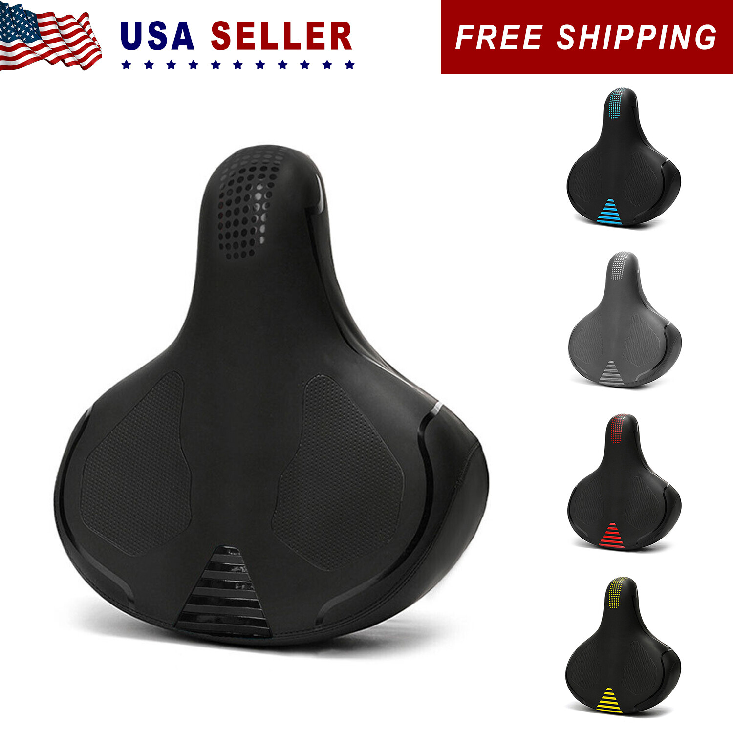 Bike Saddle Comfort Wide Big Bum Soft Gel Pad Seat for ebike Oversize Cushion
