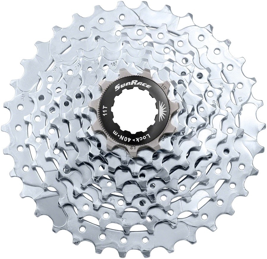 SunRace M55 Cassette – 8-Speed, 11-34t, Zinc