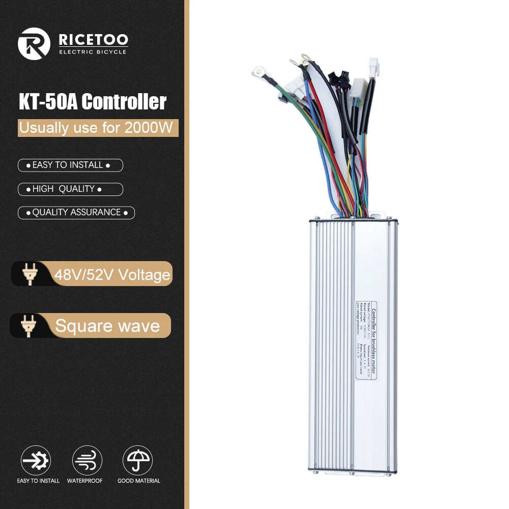 KT-50A E-bike Brushless Controller 48V-90V for 2000W 3000W Hub Motor KT Display