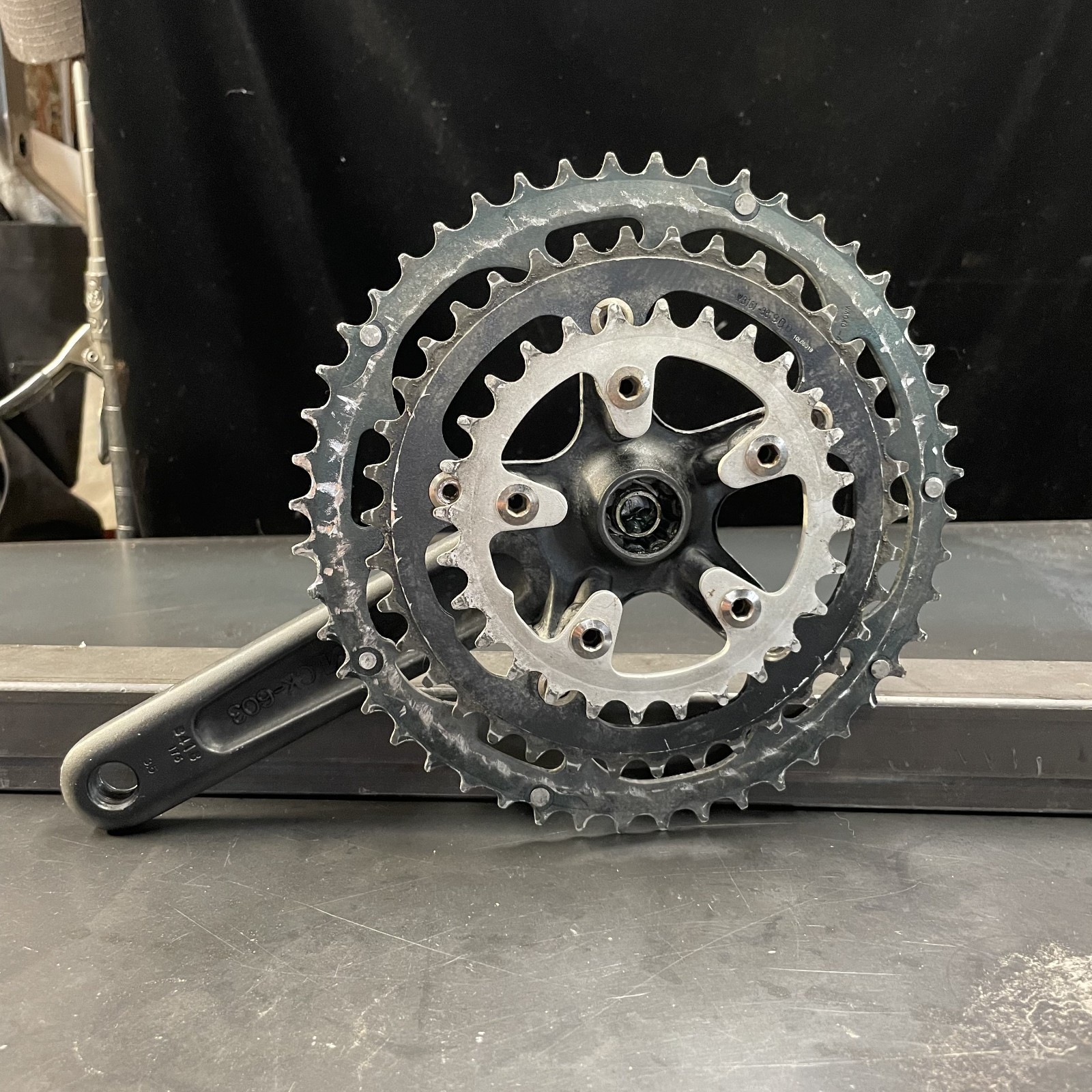 Black RPM Crankset – Triple – 175mm – ISIS – 48/38/28 – Used