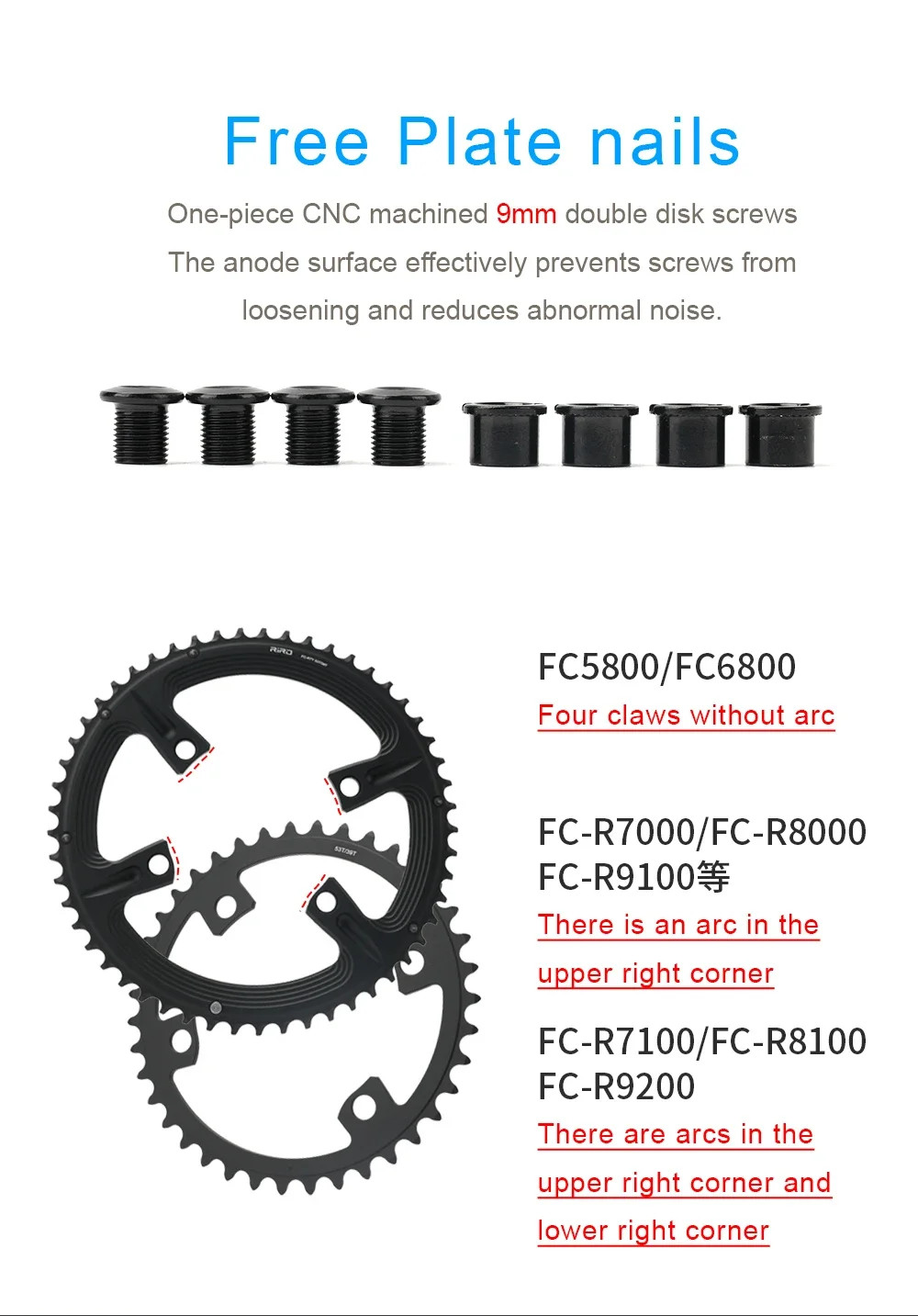 Road Bike 4 Bolts 110BCD Chainring DURA-ACE FC-R9100 50-34T 52-36T 53-39T