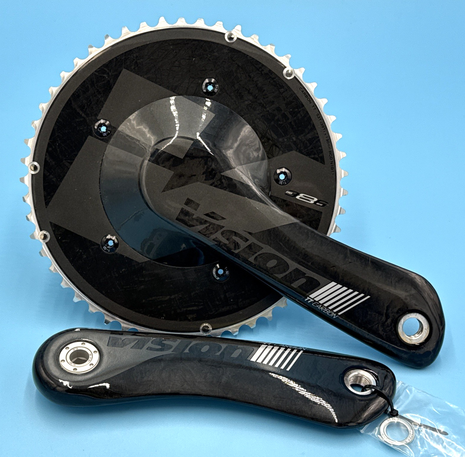FSA Vision Metron 175mm Carbon Fiber 53/39t Crank 386EVO PF30 BBright Tri TT