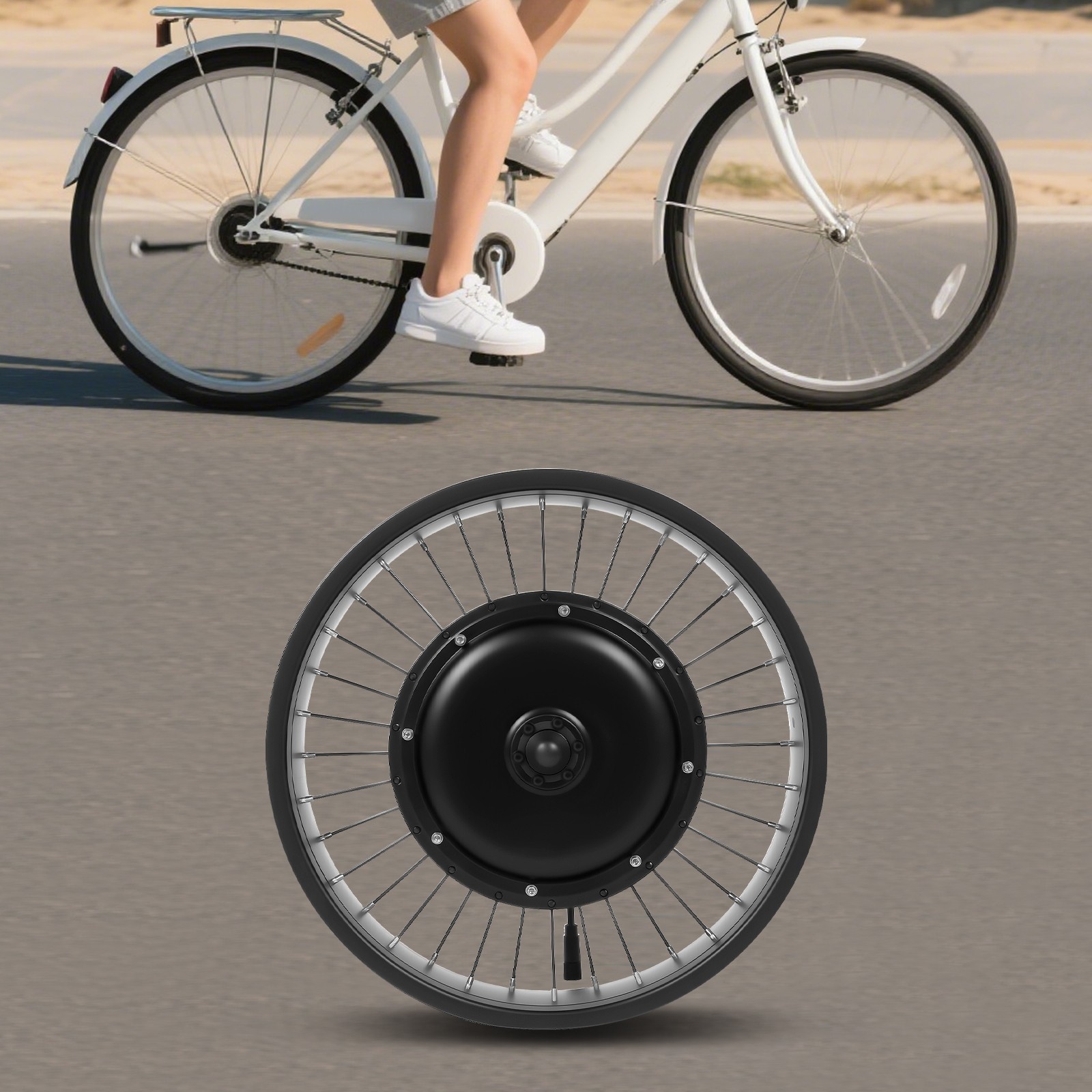 Electric Bicycle EBike Conversion Kit E-Bike Front Wheel Frame Kit 500 rpm