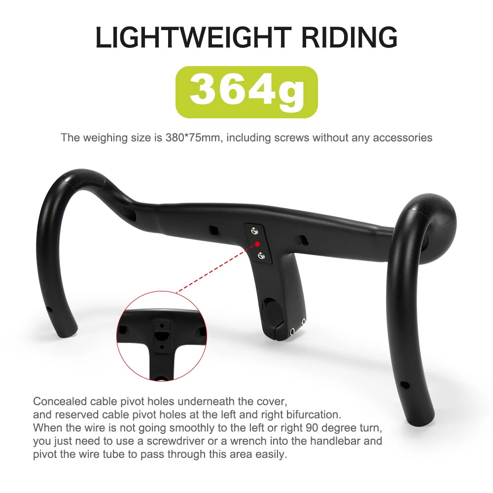 Road Bicycle Carbon Di2 Full Internal Cable Routing 28.6mm Integrated Handlebar