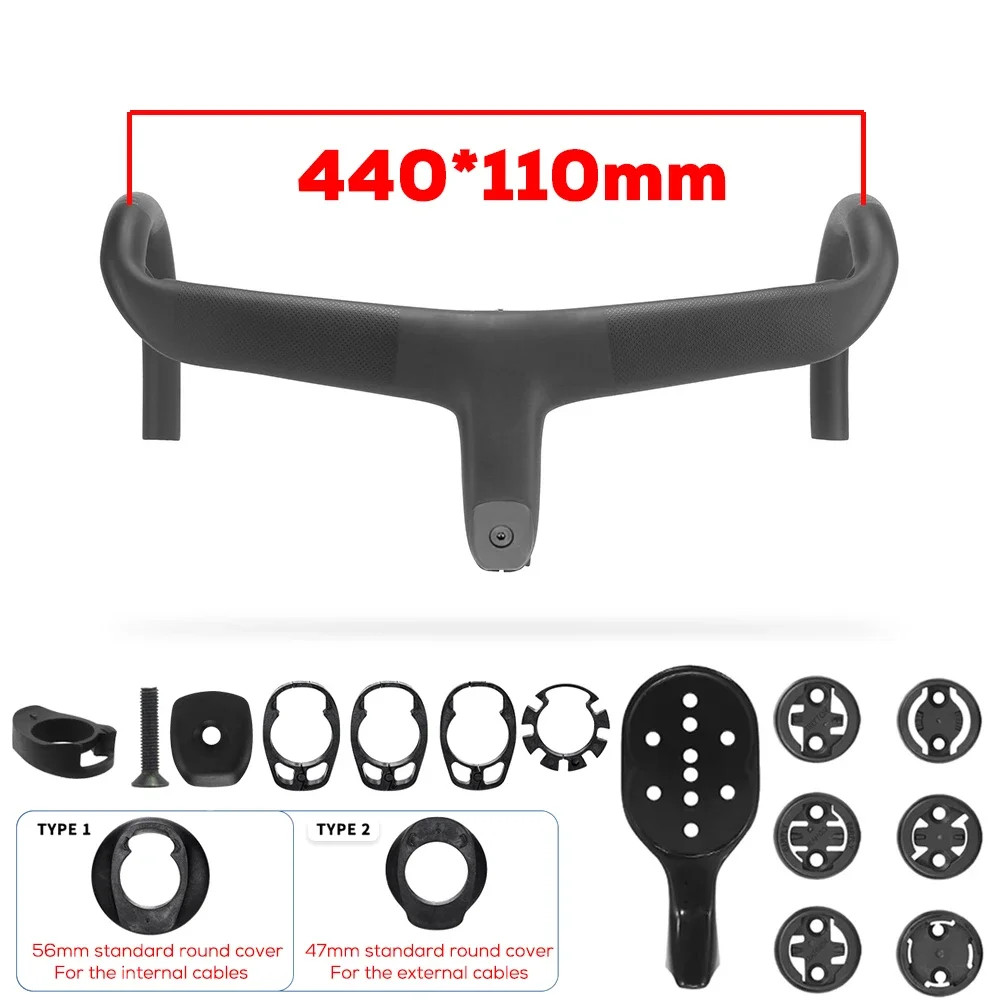 Full Internal Cable Road Bike Handlebar Carbon Integrated Cockpit OD1 Handlebar