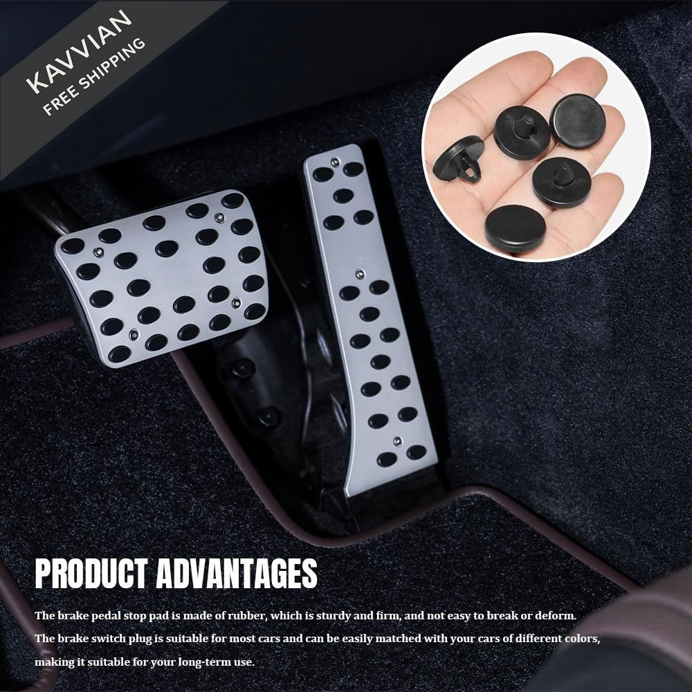 HQRNYP 4PCS Brake Switch Stopper, Pedal Pads, 0.67*0.44 inches,