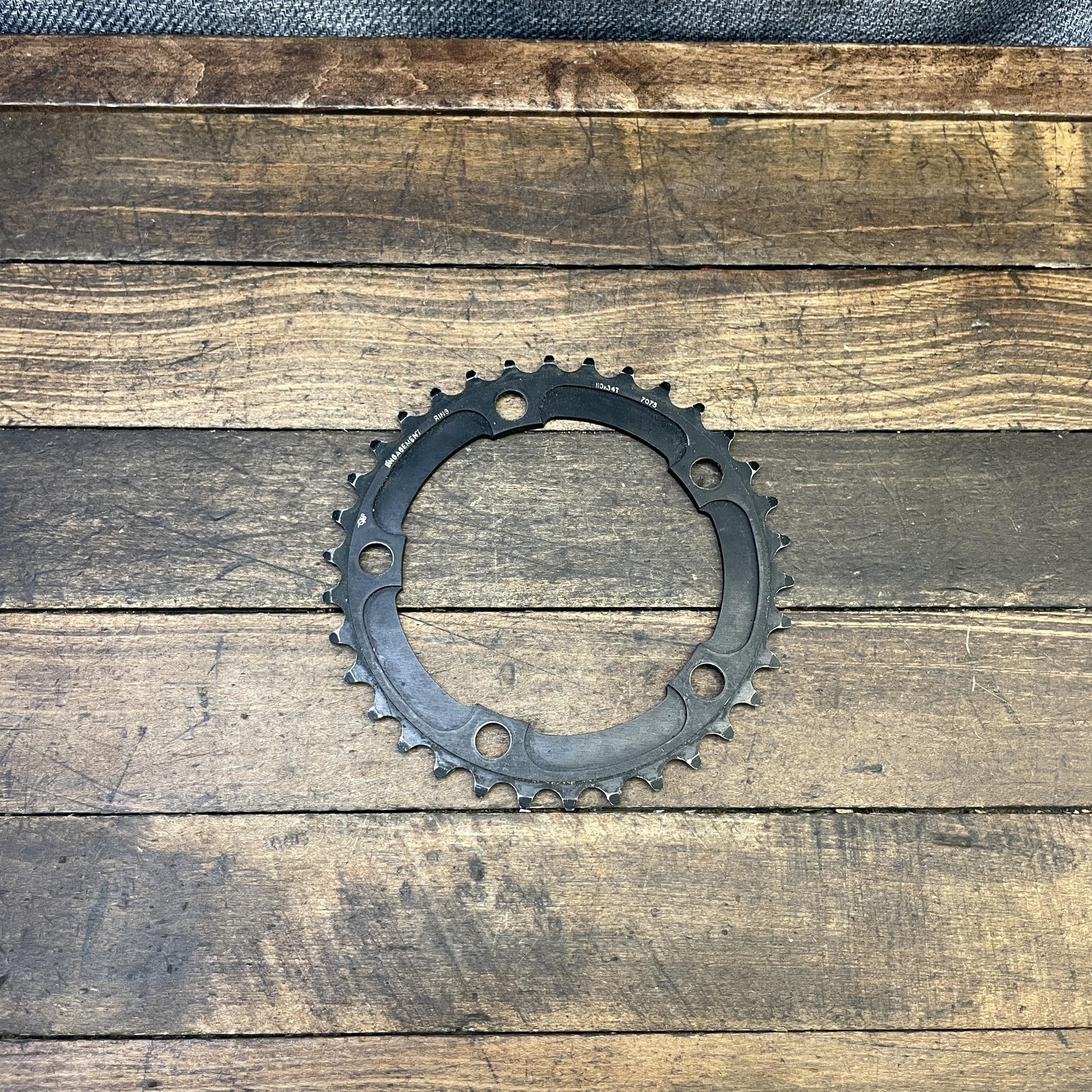 Vintage Engagement Ring 34T Chainring 110 BCD 5-Arm Black Aluminum Bike 34 Tooth