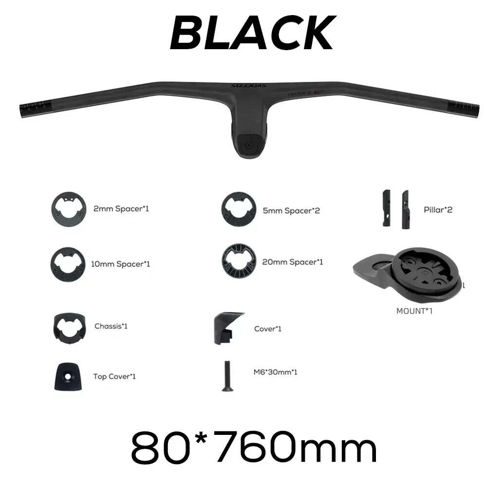 -20 Degrees Full Carbon Fibre MTB Bicycle Integrated Cockpit Handlebar 740MM