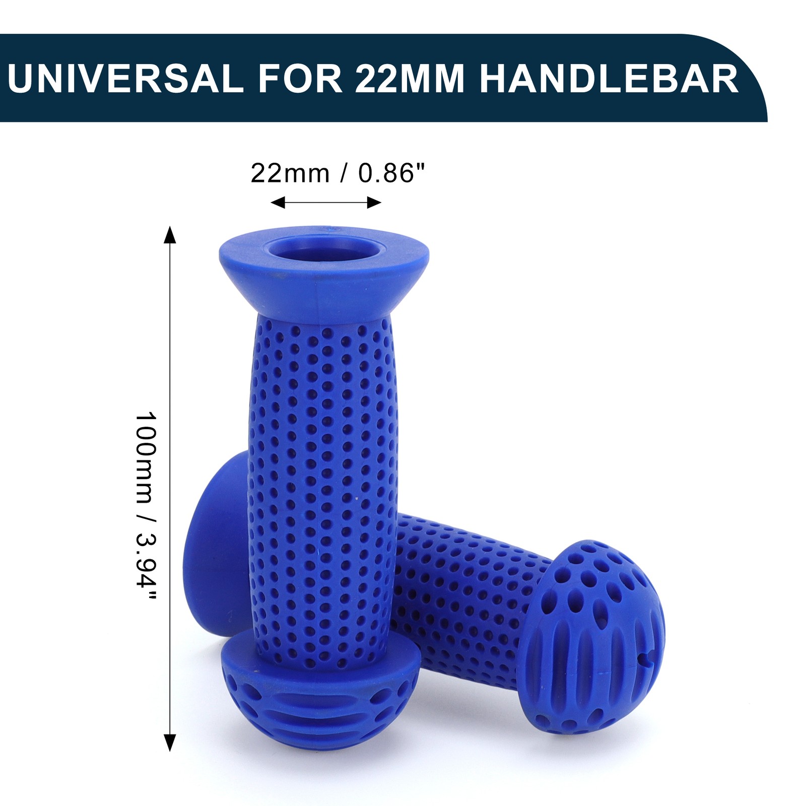 Child Bike Handlebar Grip Cover 100mm Soft MTB End Grips Protector Blue 1 Pair