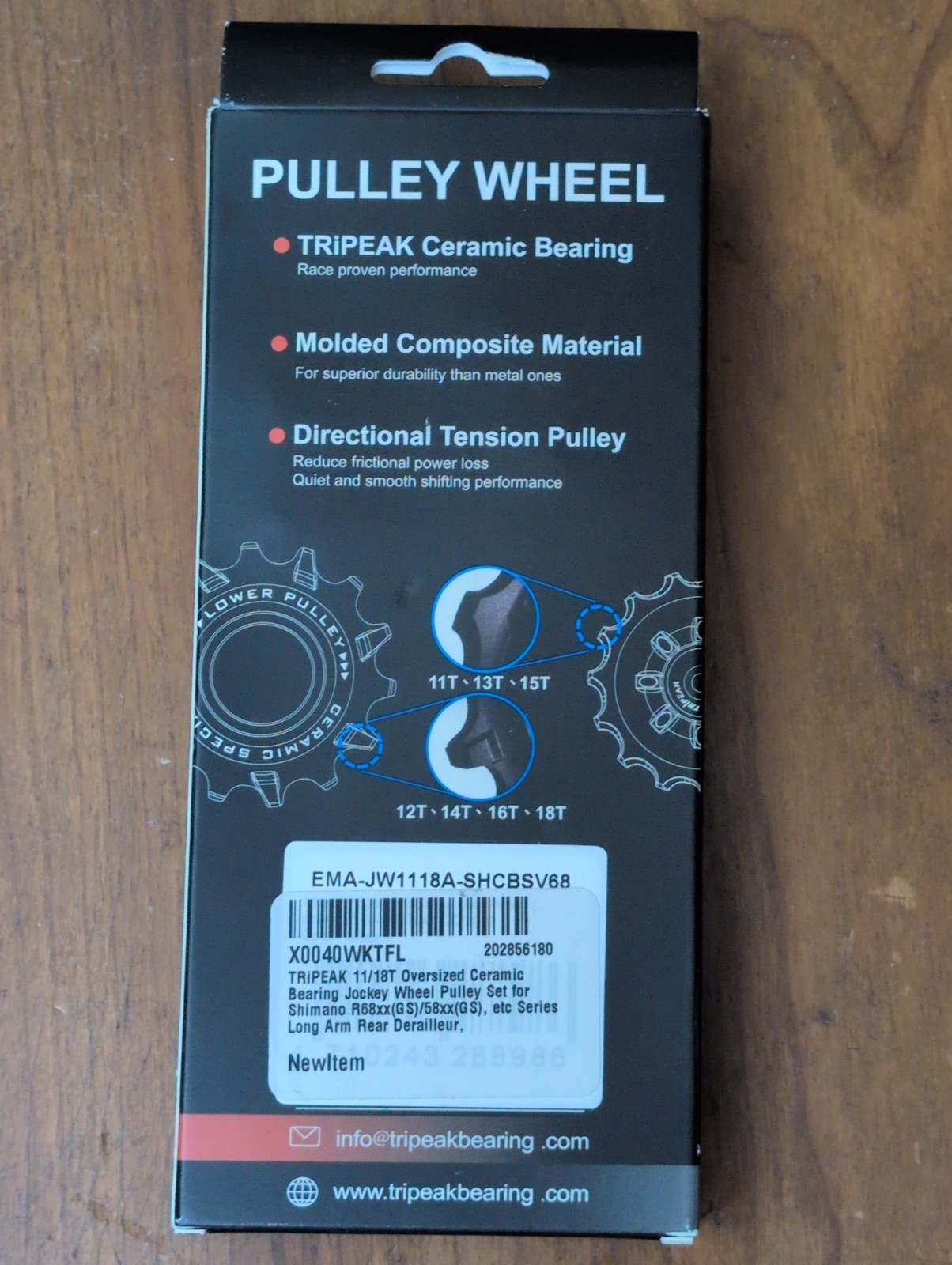 Tripeak 11/18T Ceramic Derailleur Pulley Kit – For Shimano 68XX/57xx/4700/3000