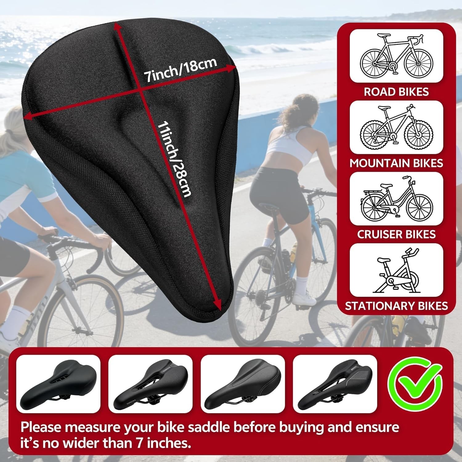 Breathable Anti-Slip Bike Seat Cover – Perfect for Indoor & Outdoor Cycling