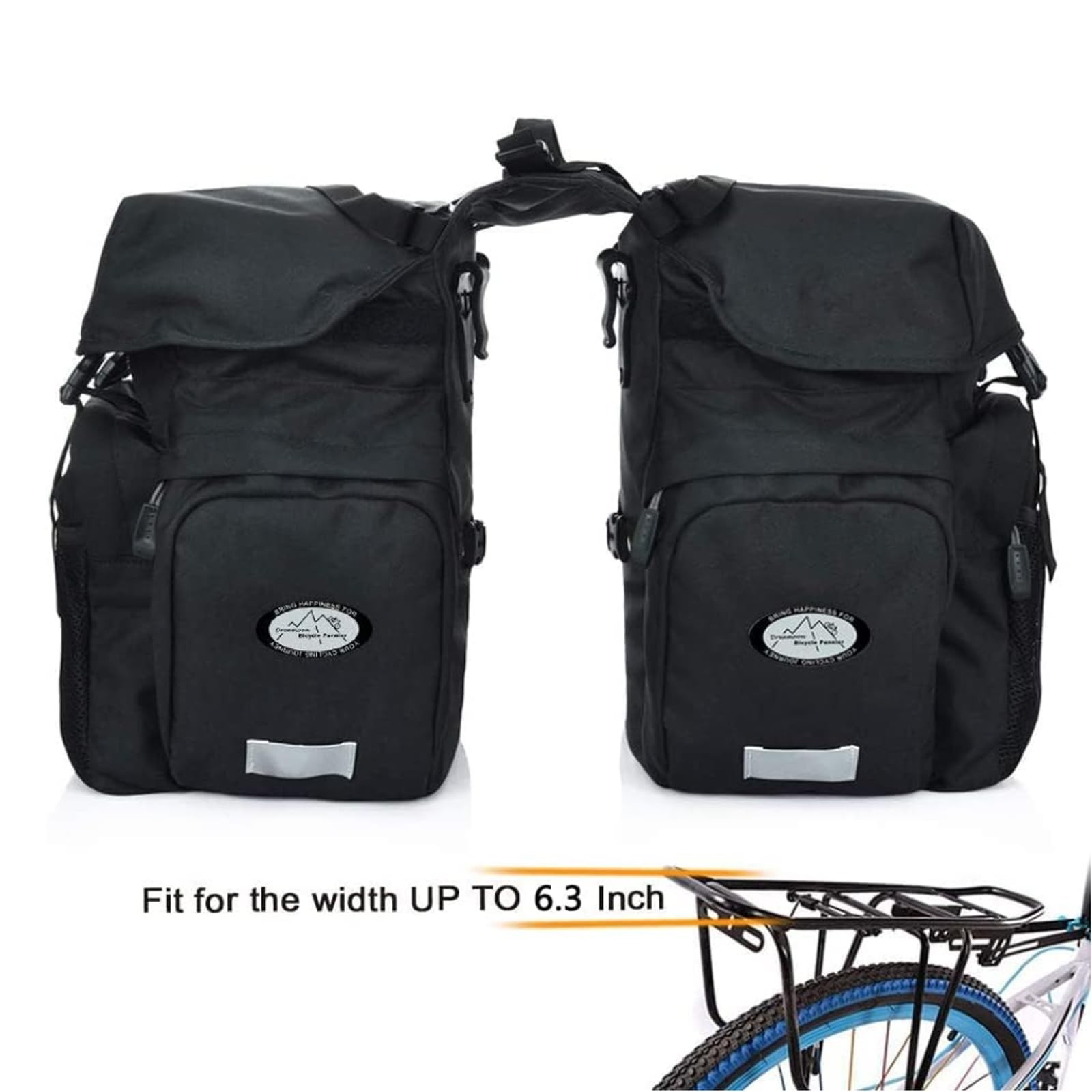 50L Panniers Bike Bags, Waterproof Bike Panniers Made of High-Density 600D Po…