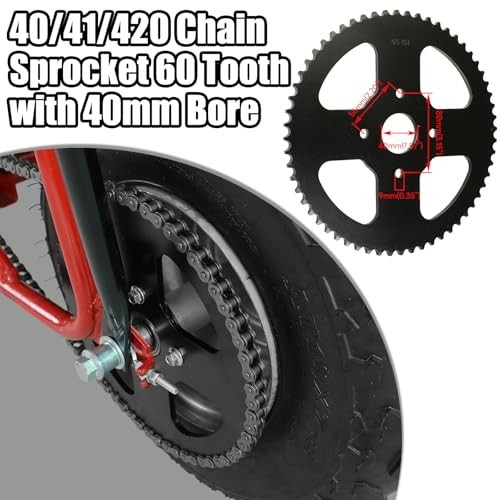 60 Tooth Rear Sprocket for Mini Bikes & Go Karts – 40mm Bore, 420 Chain Compatib
