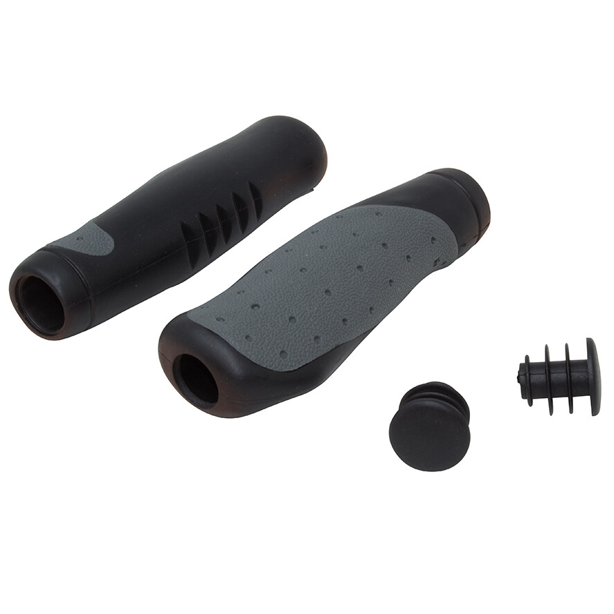 NEW! MTB ATB Bicycle Grips Handle Bar Grip Kraton Rubber Black/Gray