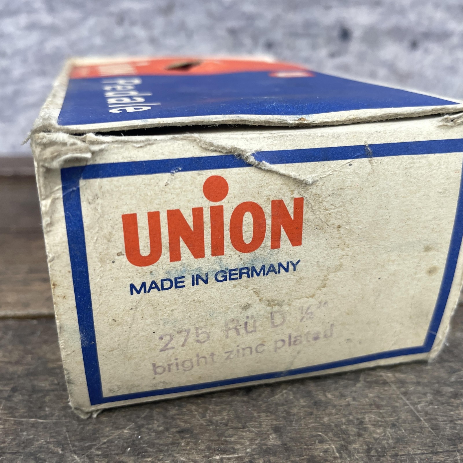 Vintage Union 275 Bike Pedals NOS 1/2 Black Rubber Pair Germany Cruiser