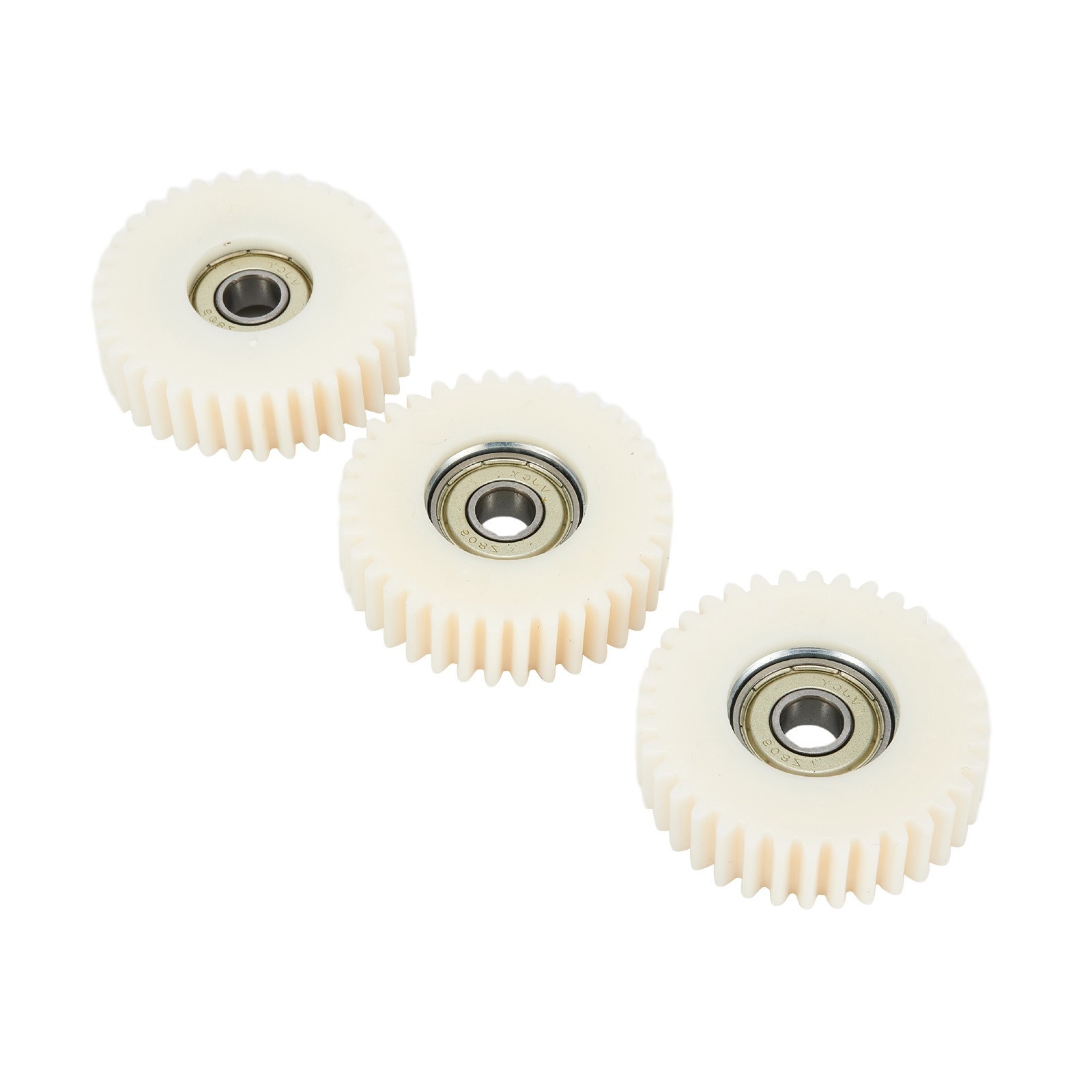 36T Gear Nylon Material Nylon Gear Wheel Hubs White Color With Bearings
