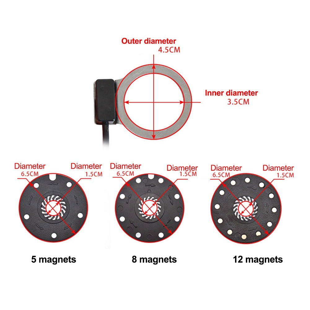 Electric Bicycle Pedal/PAS System /Assistant Sensor 5/8/12 Magnets Speed Sensor